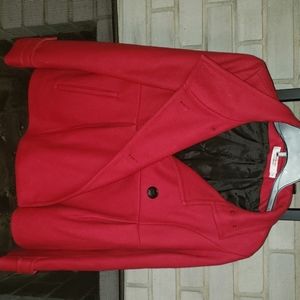 Red pea coat